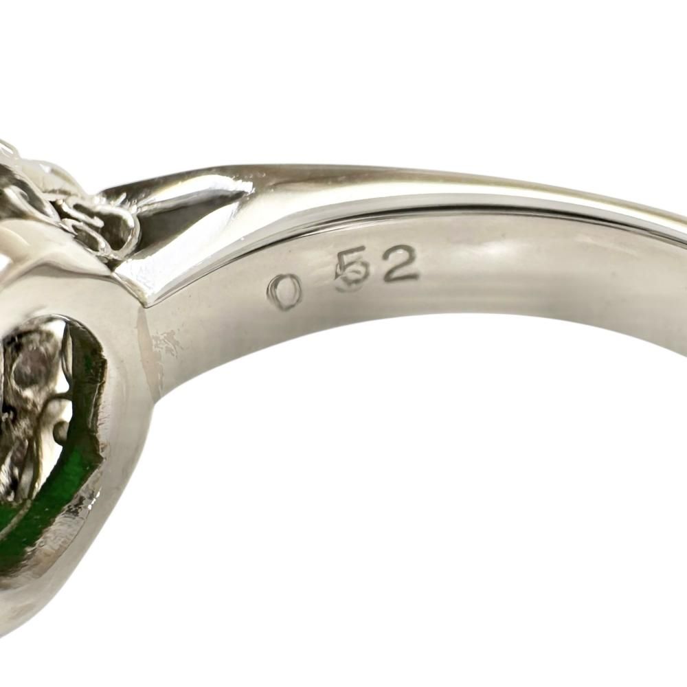 11号 ヒスイ ダイヤモンド 0.52ct リング・指輪 Pt900プラチナ 8.3g