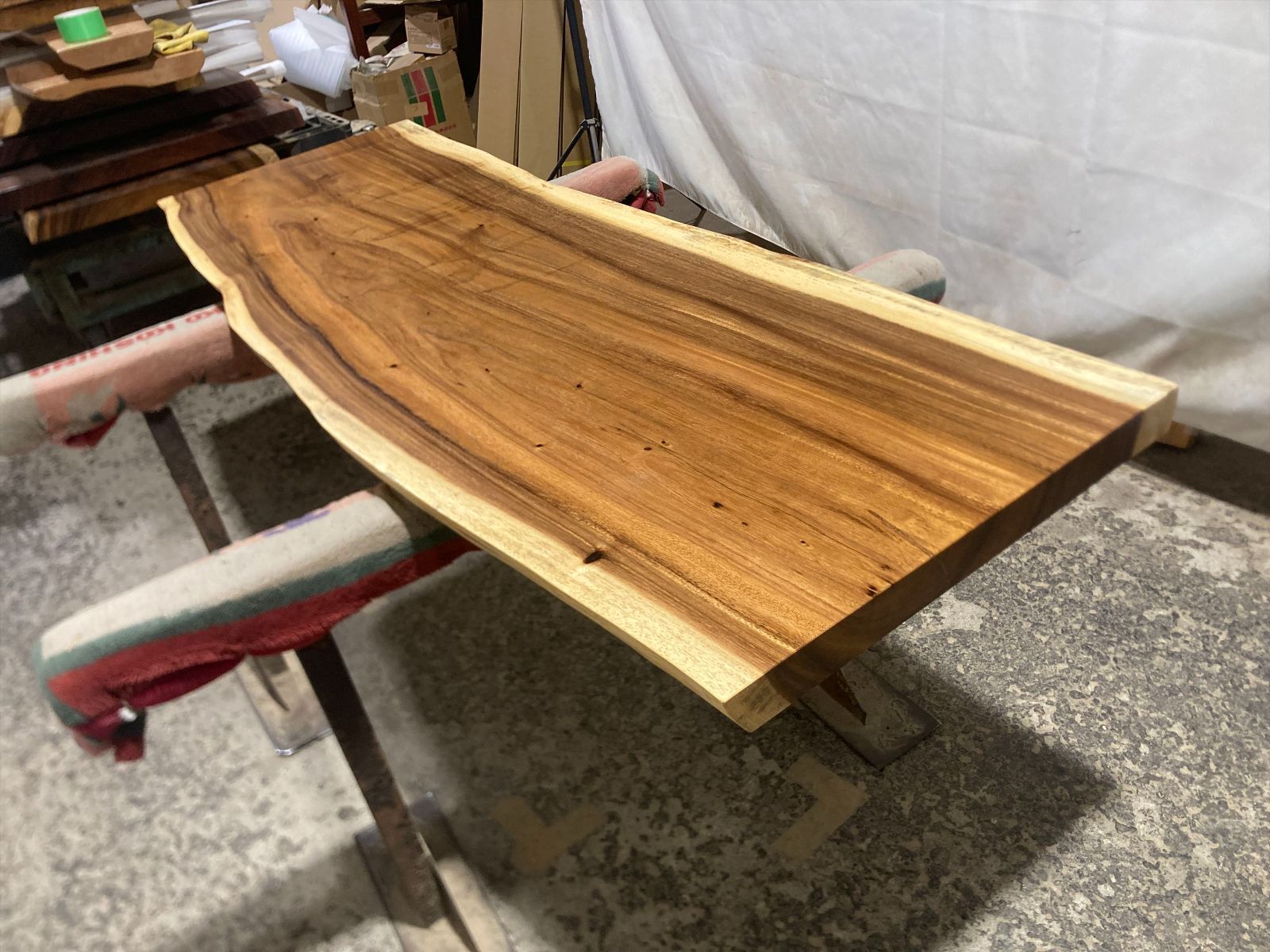 モンキーポッド9324 一枚板無垢 乾燥材 1710x480-570-550x54mm