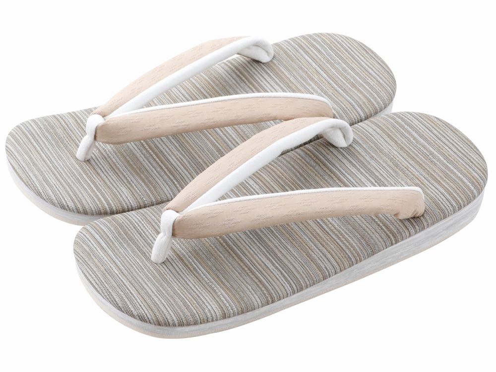 紳士用 菱屋謹製 カレンブロッソ ソフト鼻緒 メンズ カフェ草履 Ｌサイズ ライトグレー st 118 ８