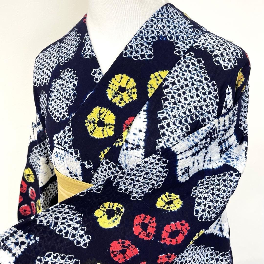 着物と帯 時流 Y 25891 s 本場有松鳴海絞り浴衣 手縫い 裄66丈158