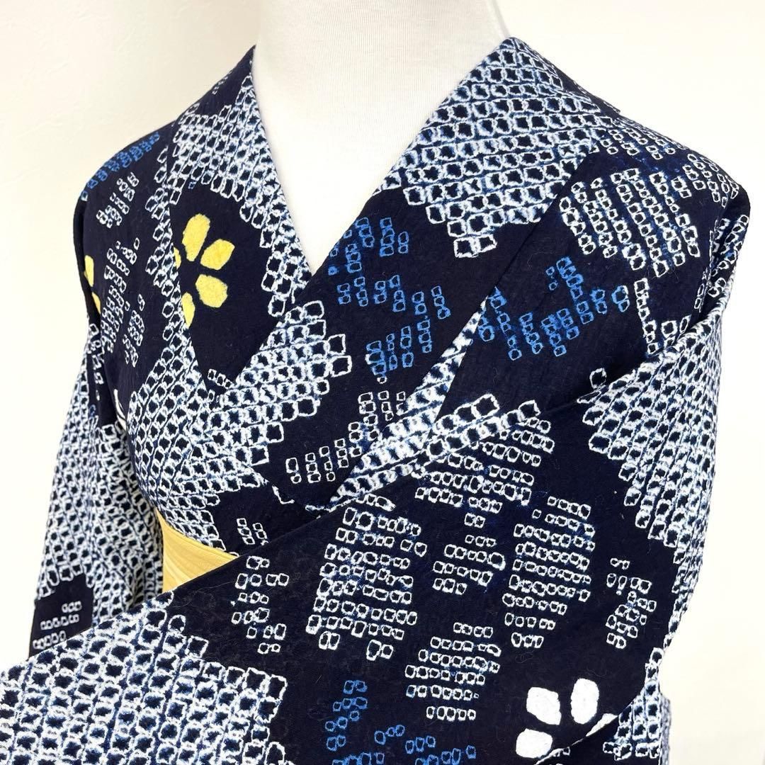 着物と帯 時流 Y 25889 s 本場有松鳴海絞り浴衣 手縫い 裄63丈157