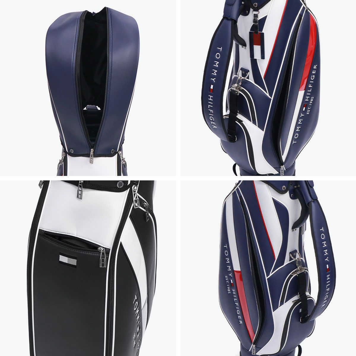 美品 トミーフィルフィガー9型キャディバッグ トミー ヒルフィガー ゴルフ TOMMY HILFIGER GOLF キャディバッグ