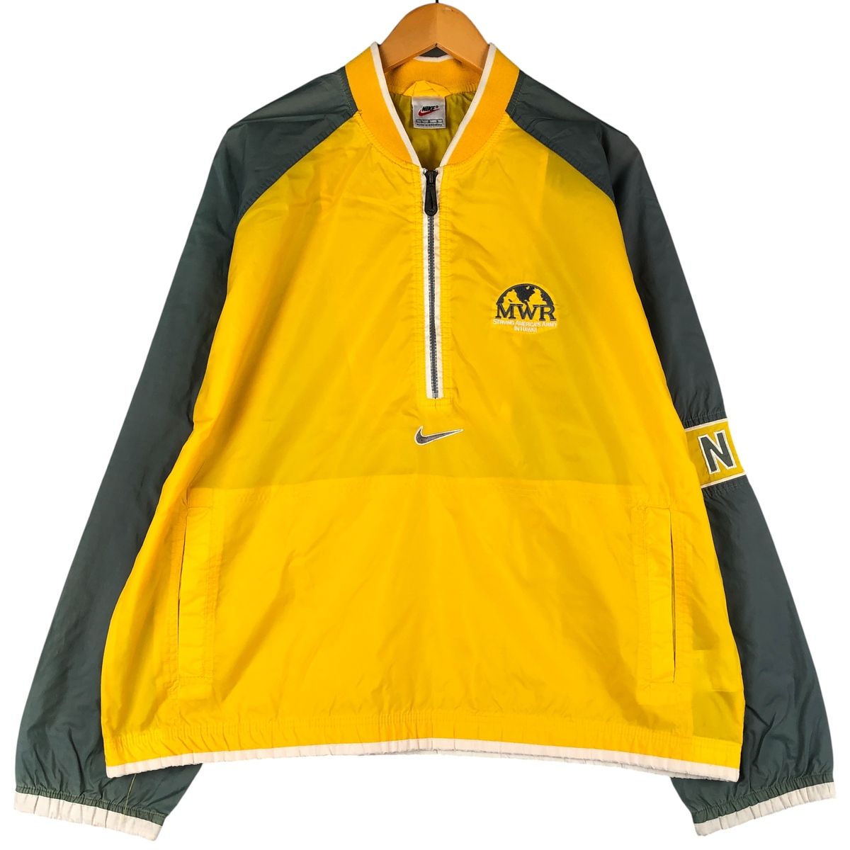 古着 90年代 ナイキ NIKE ハーフジップ ナイロンプルオーバー メンズL 