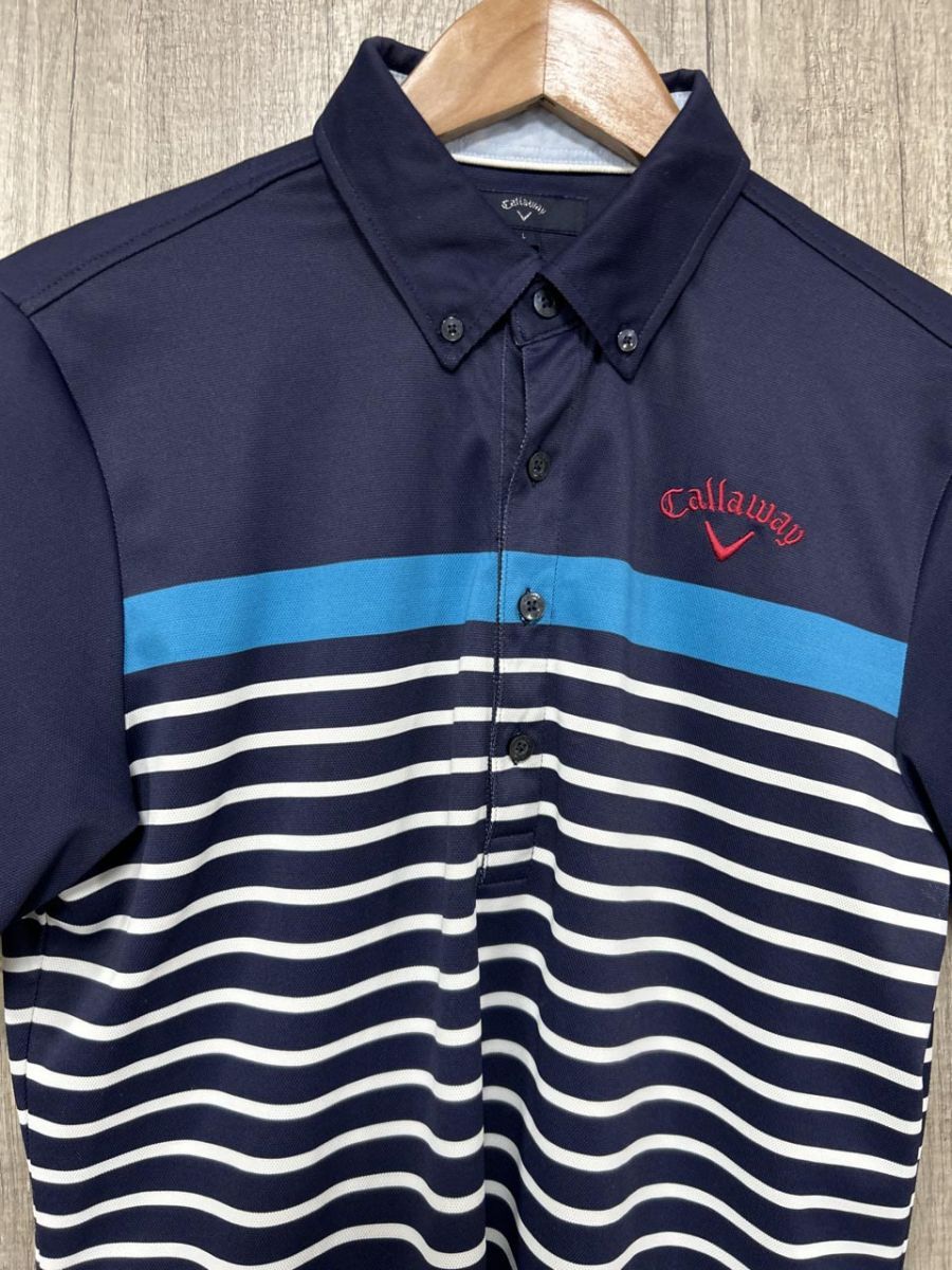 Callaway キャロウェイ ゴルフウエア ポロシャツ sizeL/紺 □◇ メンズ