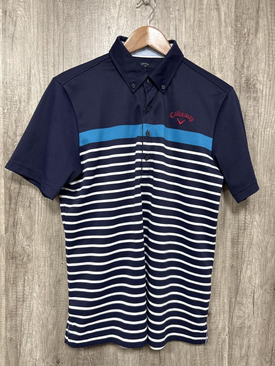 Callaway キャロウェイ ゴルフウエア ポロシャツ sizeL/紺 □◇ メンズ