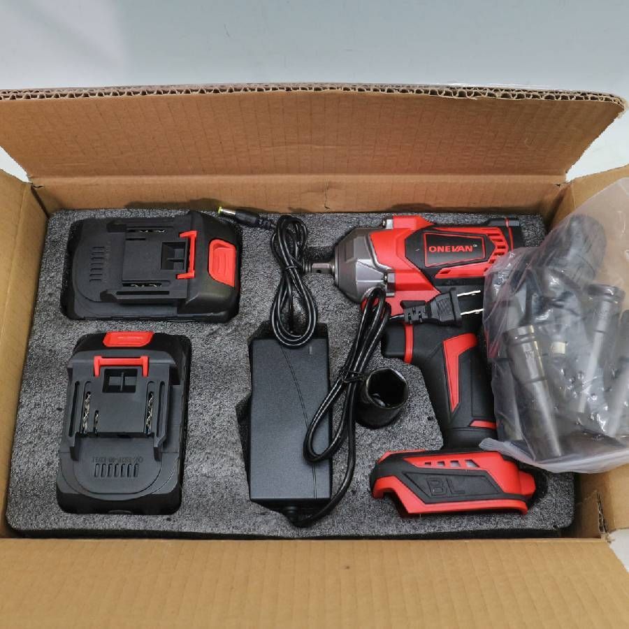 ONEVAN 充電式インパクトレンチ バッテリー充電器付き コードレス ブラシレスモーター搭載 314 f 17