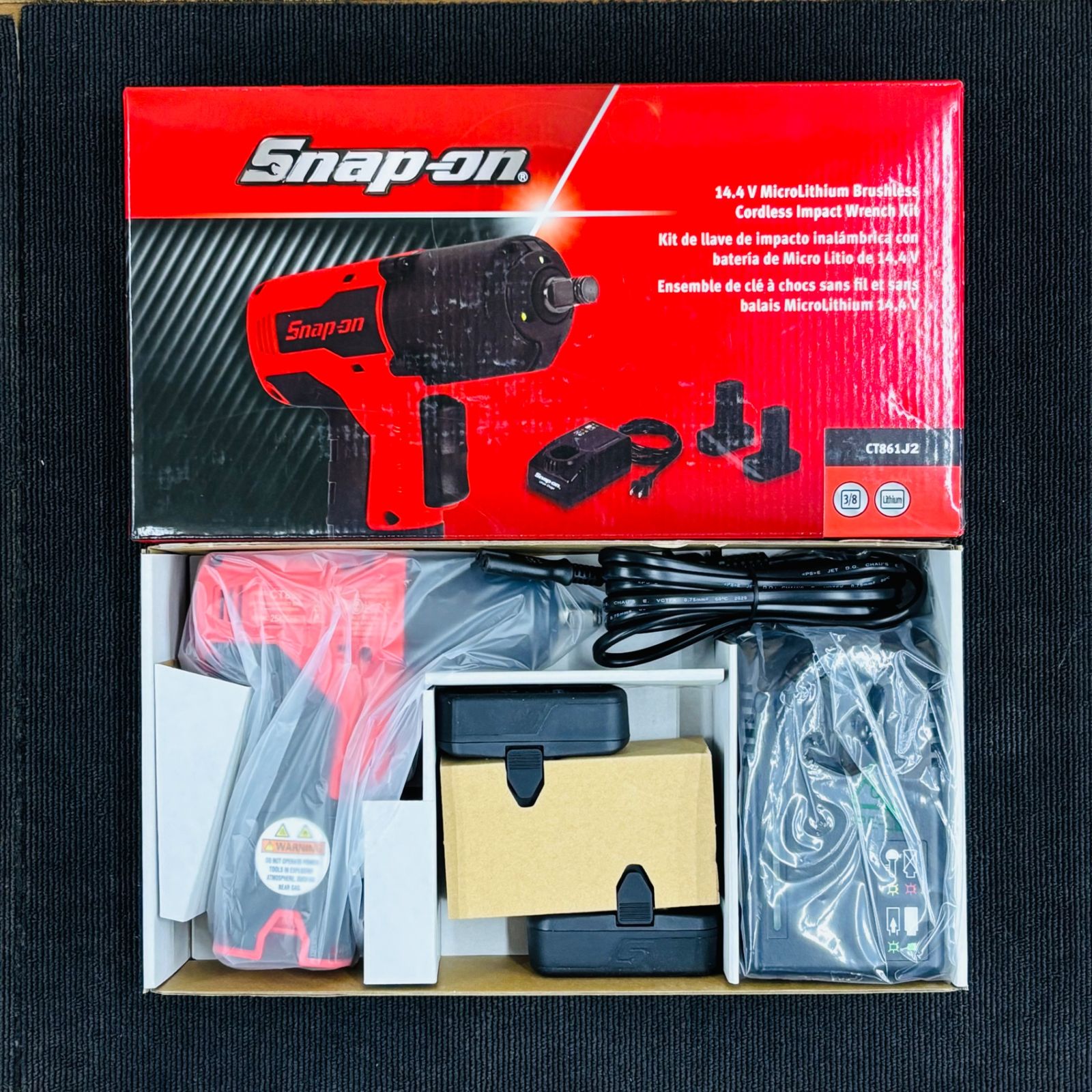 Snap on スナップオン 14 4 V 3 8 sq 9 5 mm コードレスインパクトレンチ CT 861 J 2 レッド