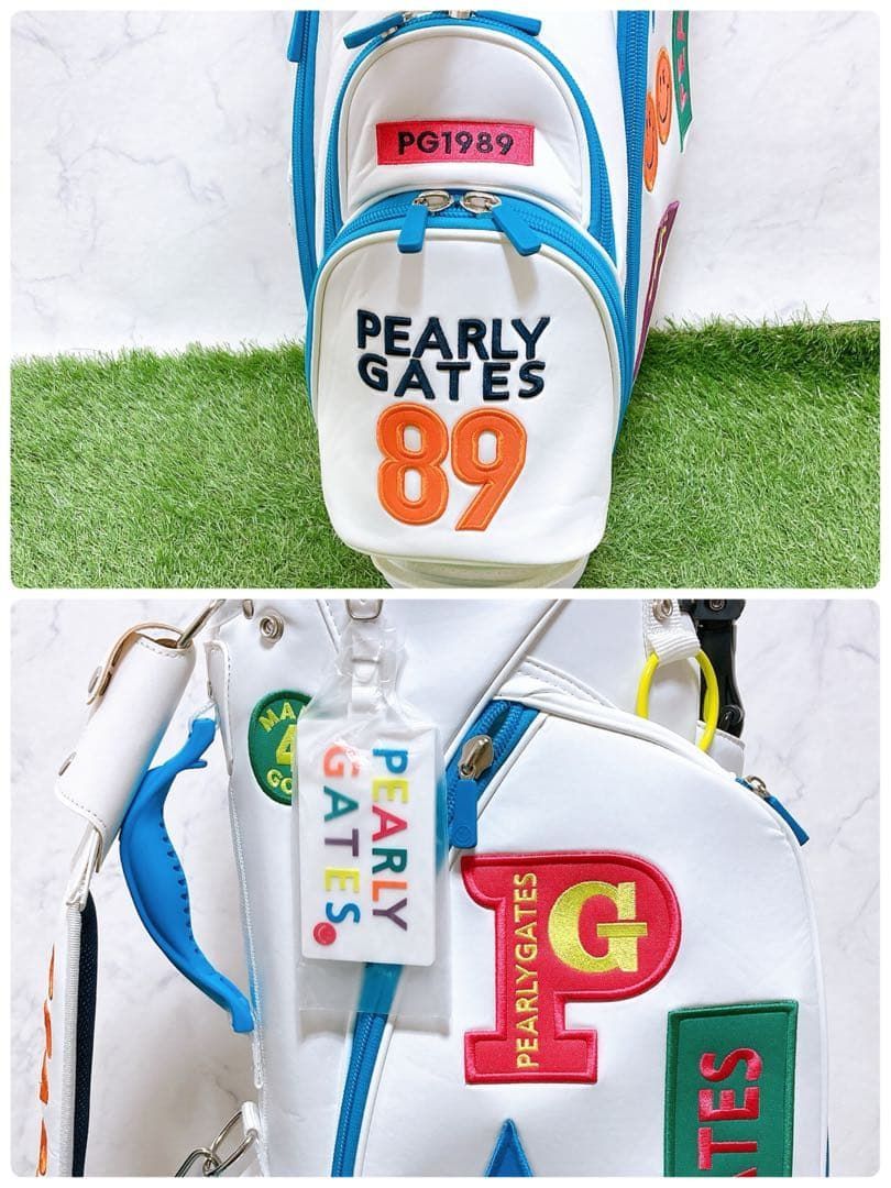 H パーリーゲイツ スタンド式 キャディバッグ マルチカラー 9型 美品