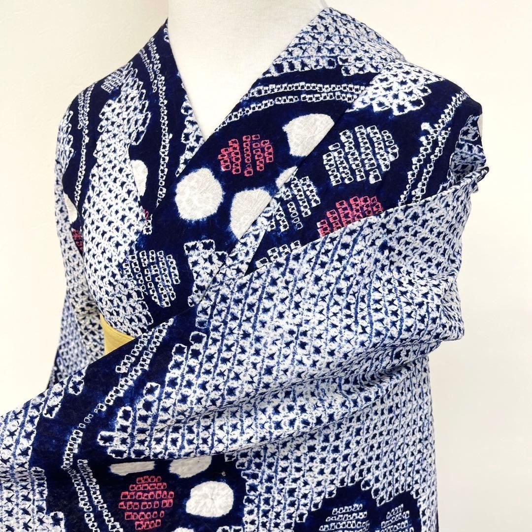 着物と帯 時流 Y 25887 s 本場有松鳴海絞り浴衣 手縫い 裄67丈160