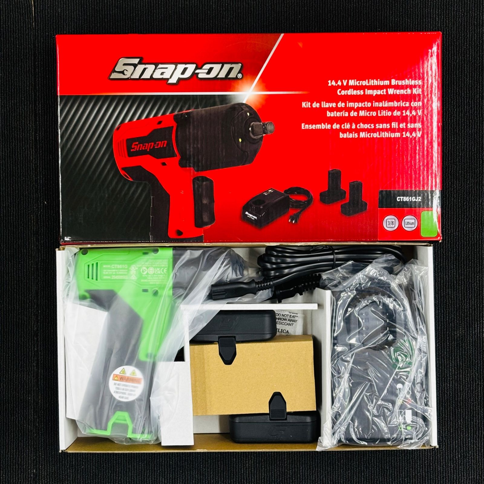 Snap-on スナップオン 14.4 V 3 8 sq 9.5 mm コードレスインパクトレンチ グリーン
