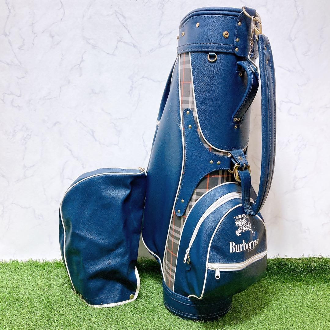 M Burberrys バーバリー キャディバッグ ネイビー クラブケース - メルカリ