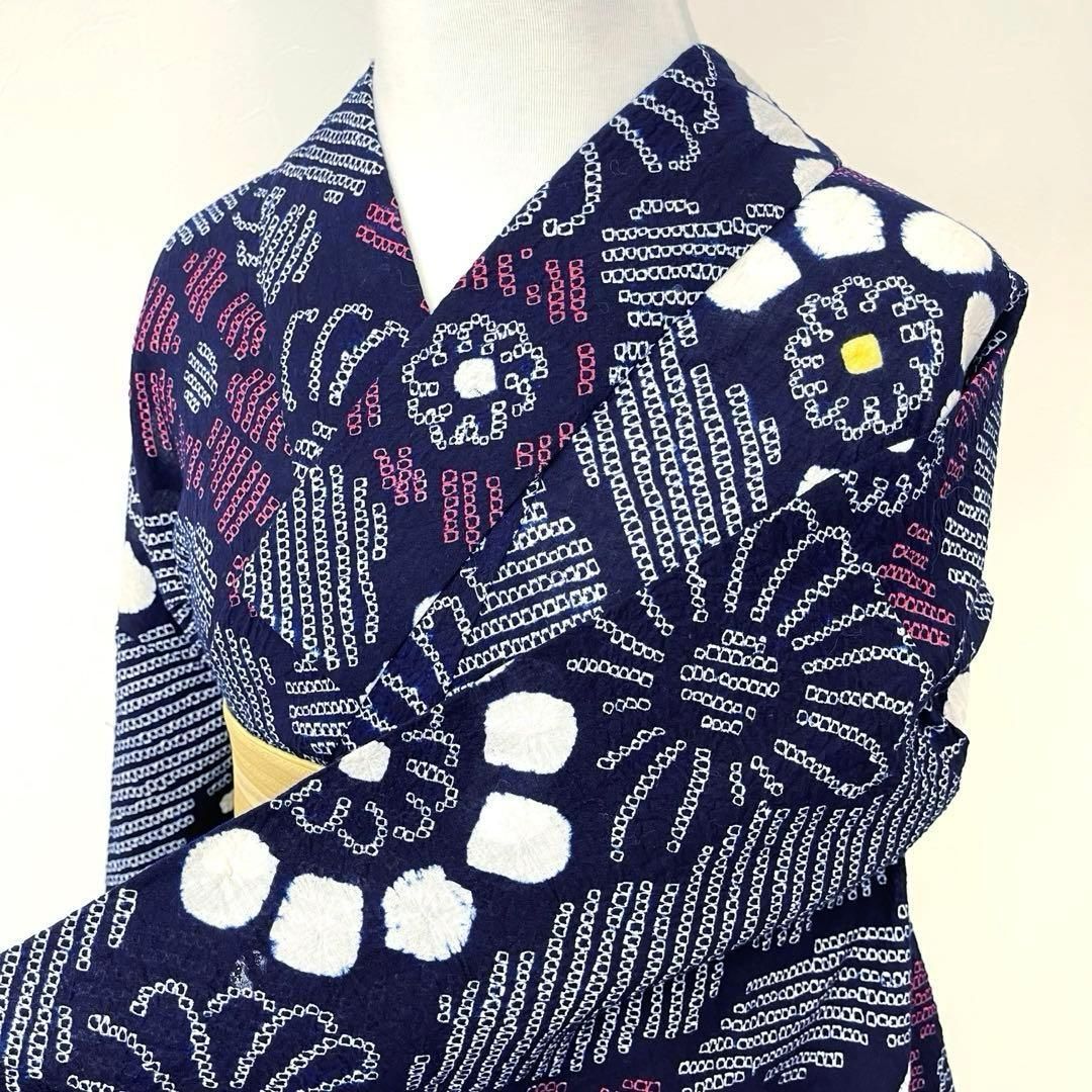 着物と帯 時流 Y 25886 s 本場有松鳴海絞り浴衣 裄65.5丈159