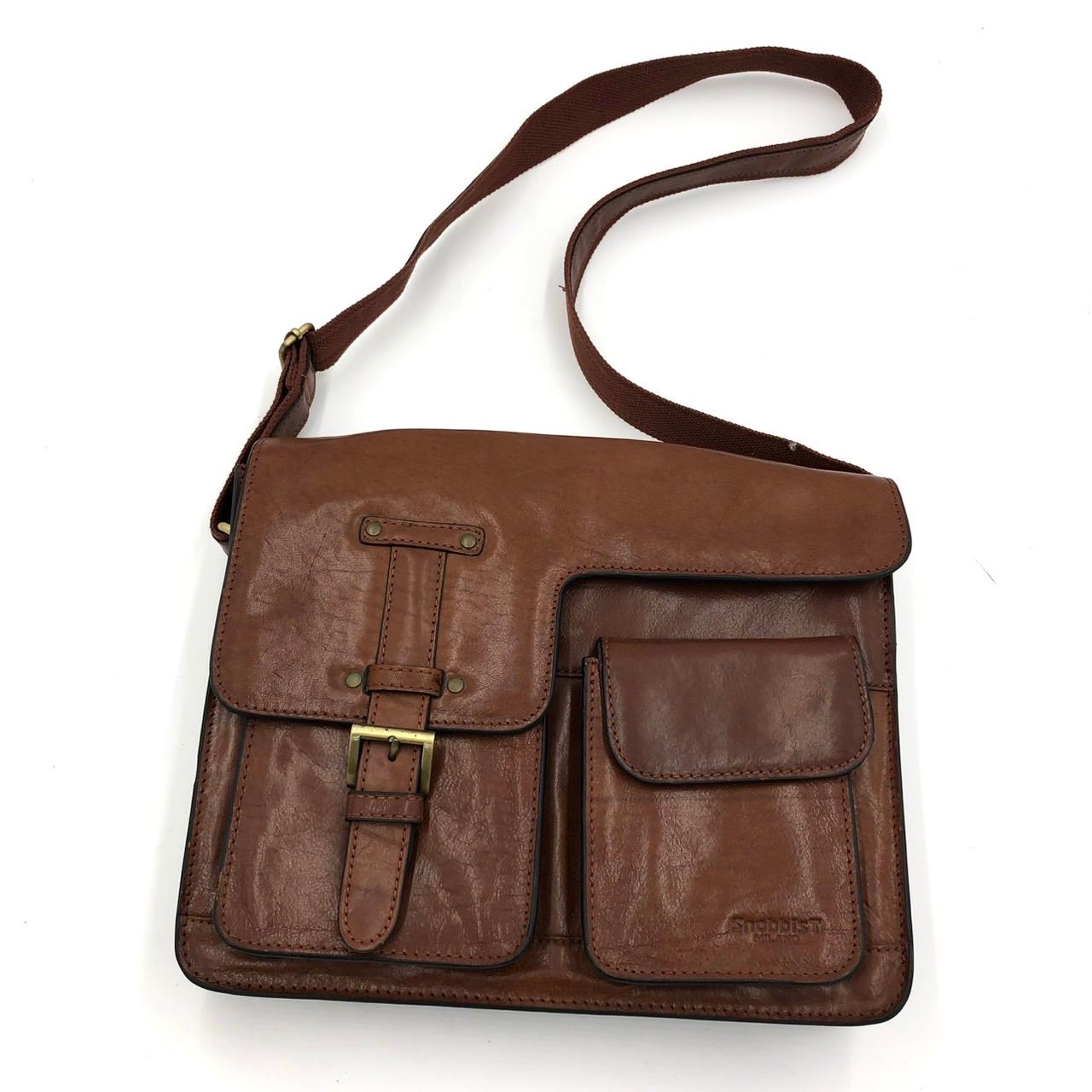 Snobbist MILANO スノビスト ミラノ メッセンジャーバッグ レザー 茶