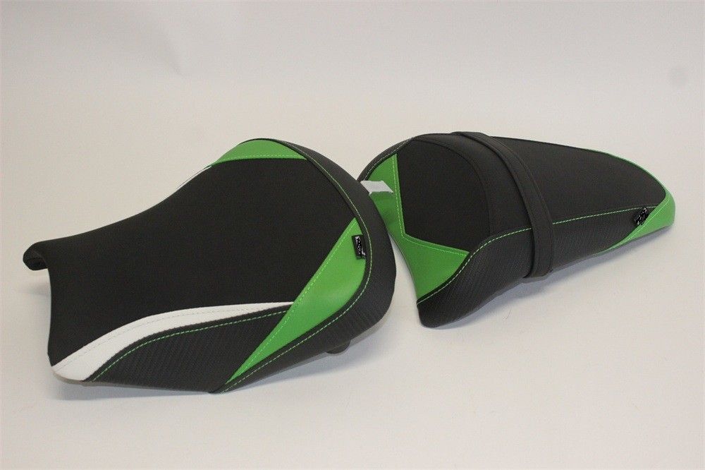 Ninja用 ニンジャ650 Ninja 650 z 2017 2025 フロント リア シート 本体あり 緑X白Xカーボン調
