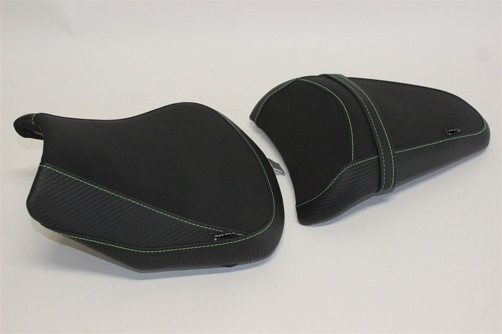 Ninja用 ニンジャ650 Ninja 650 z 2017 2025 フロント リア シート 本体あり 緑ステッチXカーボン調