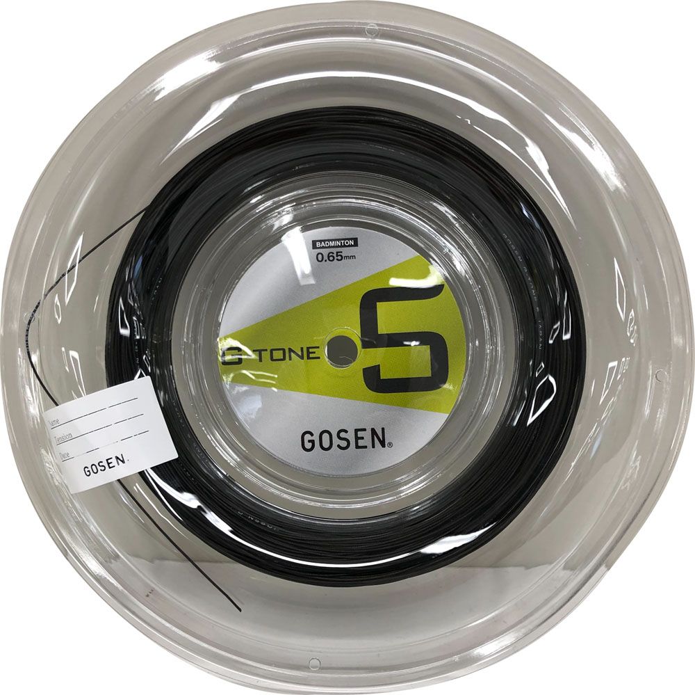 ゴーセン GOSEN バドミントン  バドミントン ガット G-TONE 5 ブラック ロール 220m バトミントン バド ガット バドミントンラケット バトミントンラケット ストリング  BS0653BK ブラックロール