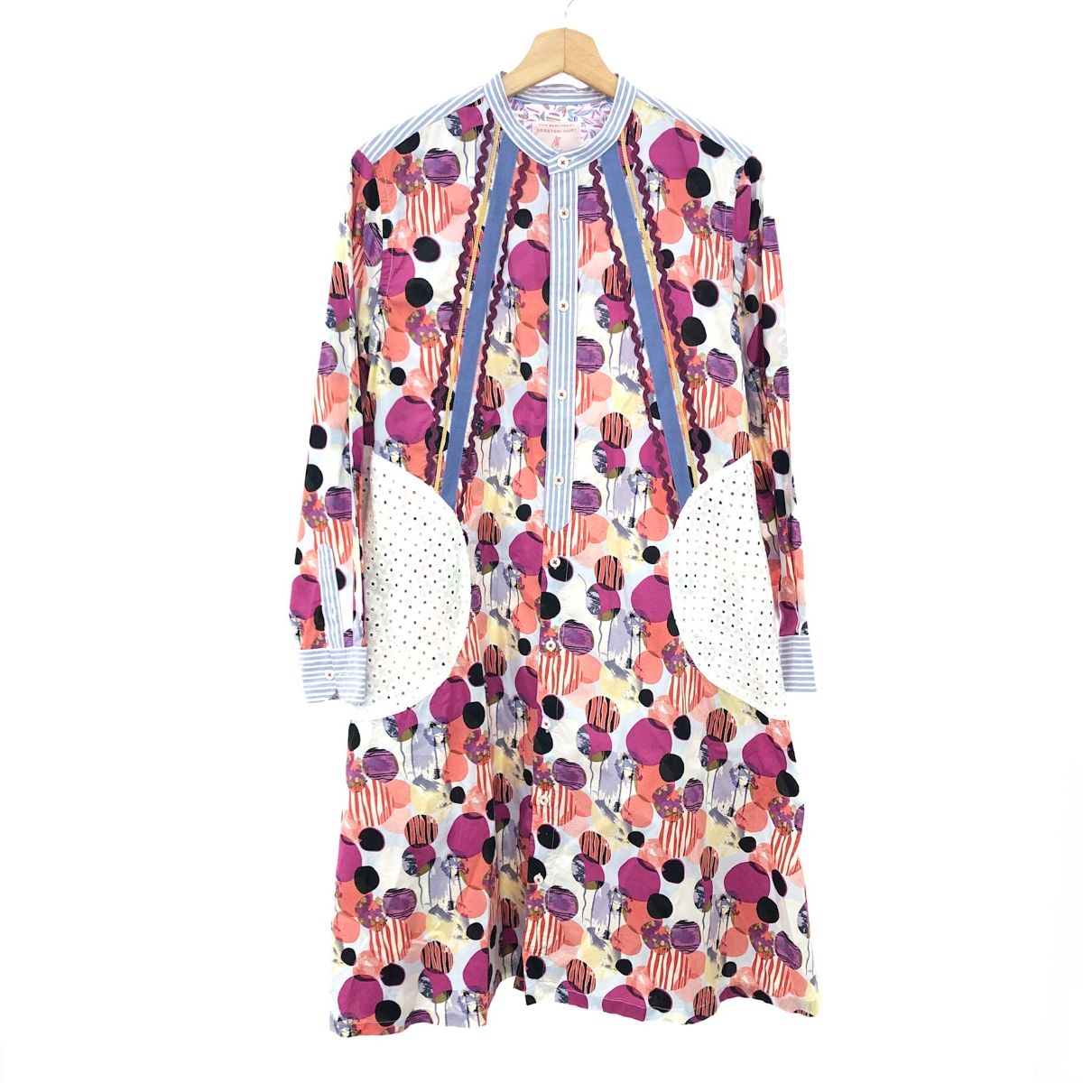 河谷シャツ カワタニシャツ KAWATANI バンドカラーワンピース サイズ:M