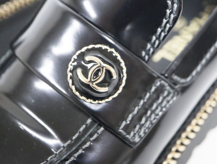 シャネル CHANEL ココマーク シャインスカーフ ブラック ゴールド