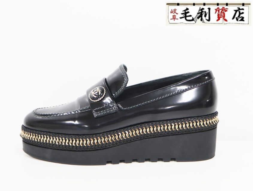 シャネル CHANEL ココマーク シャインスカーフ ブラック ゴールド