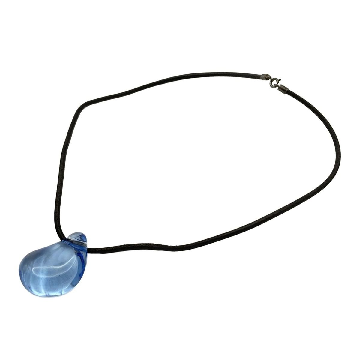 Baccarat バカラ ネックレス 黒 シルバー ライトブルー