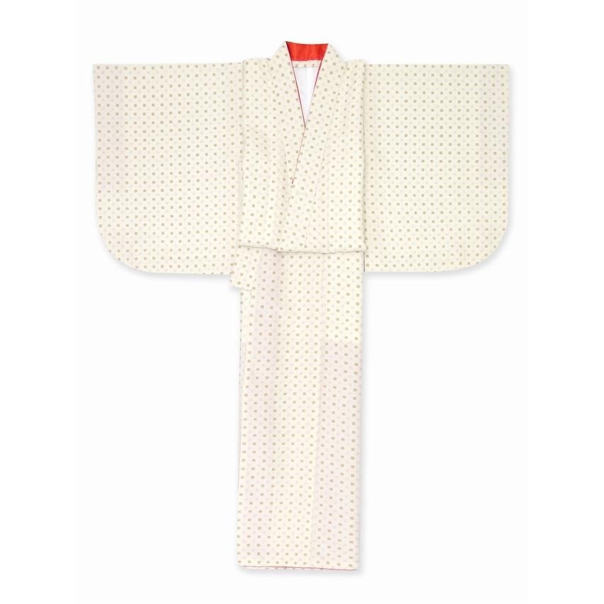 着物 子供 洗える着物 小紋 袷 ジュニア 女の子の着物 生成り