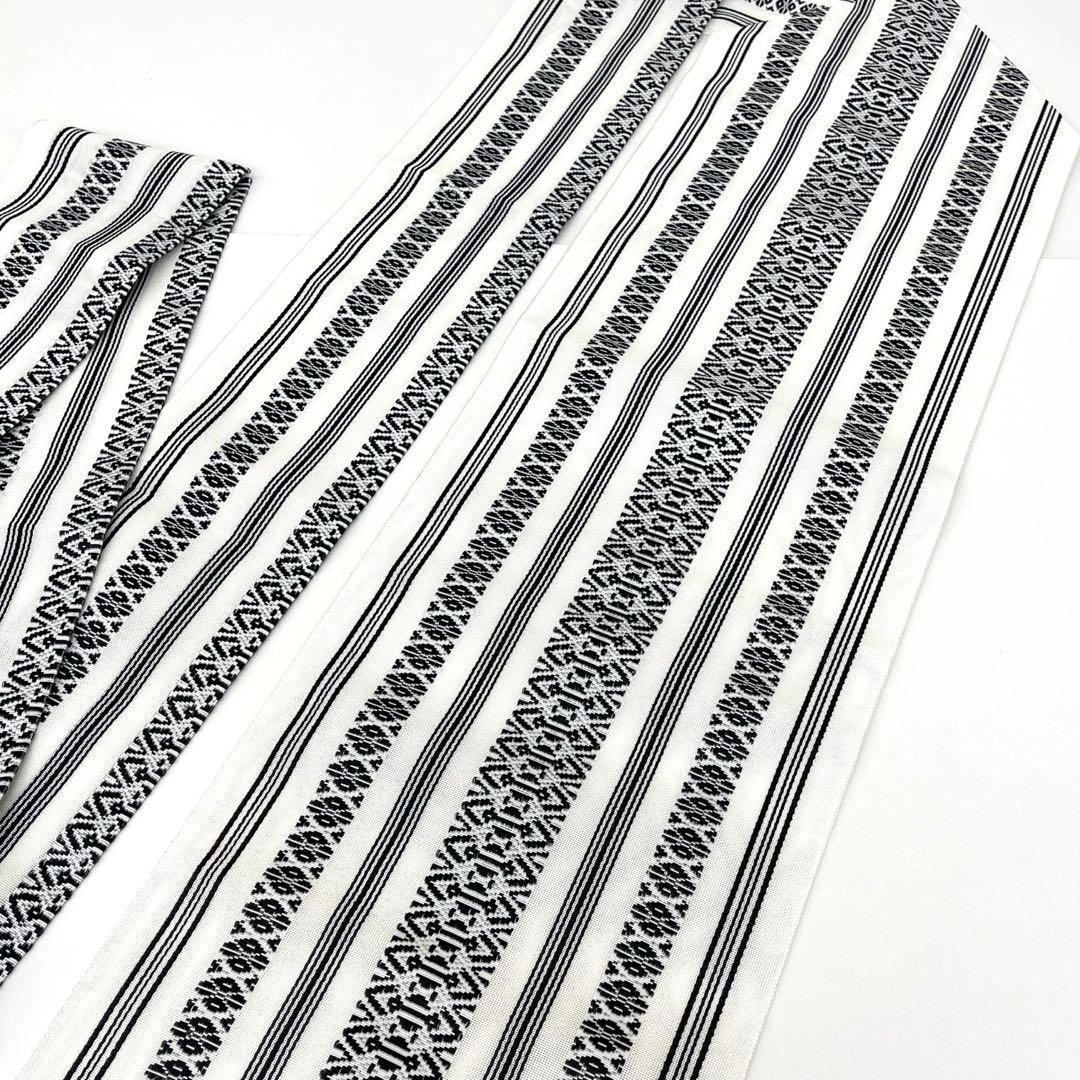 着物と帯 時流 SN 25883 s 紗献上柄 本場筑前博多帯 八寸名古屋帯 白黒