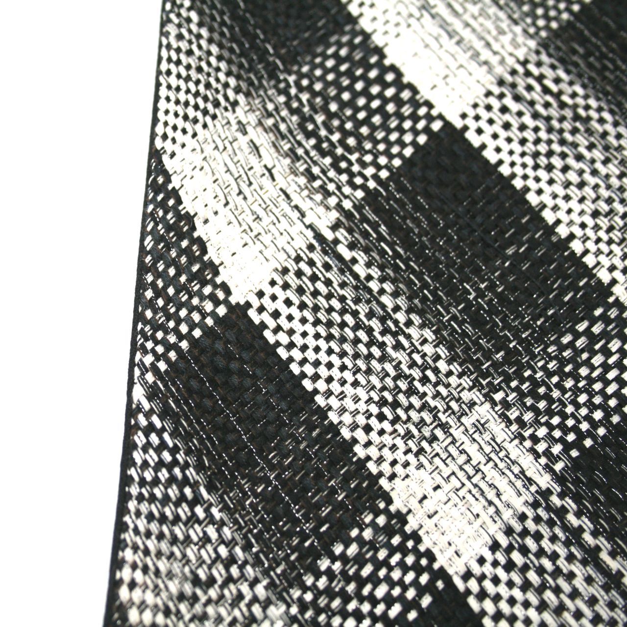 新品 お仕立付き 正絹 全通 袋帯 綾織 黒 白 洒落帯 洒落袋帯 しゃれ帯