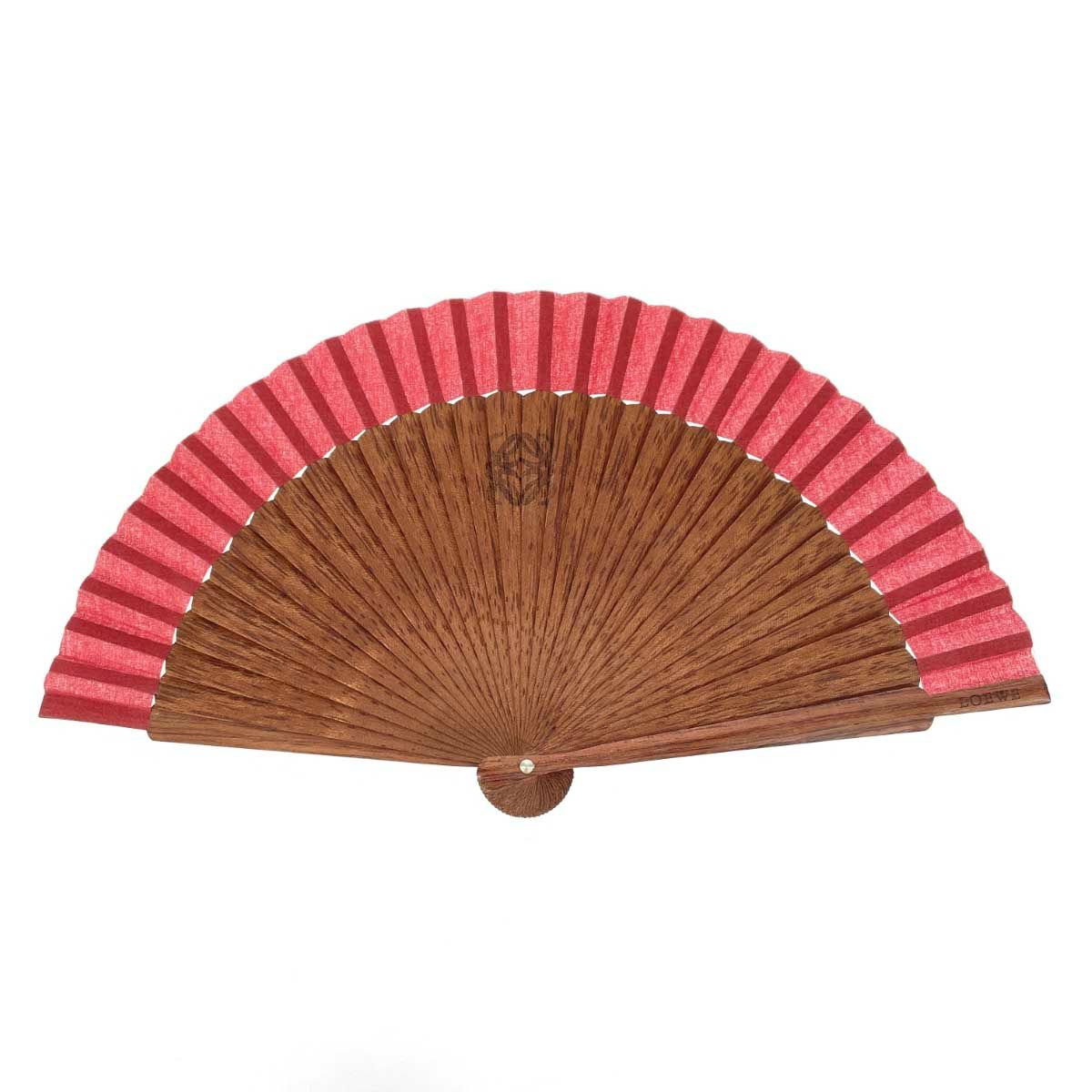 LOEWE ロエベ 扇子 ヴィンテージ ウッド ブラウン レッド レディース