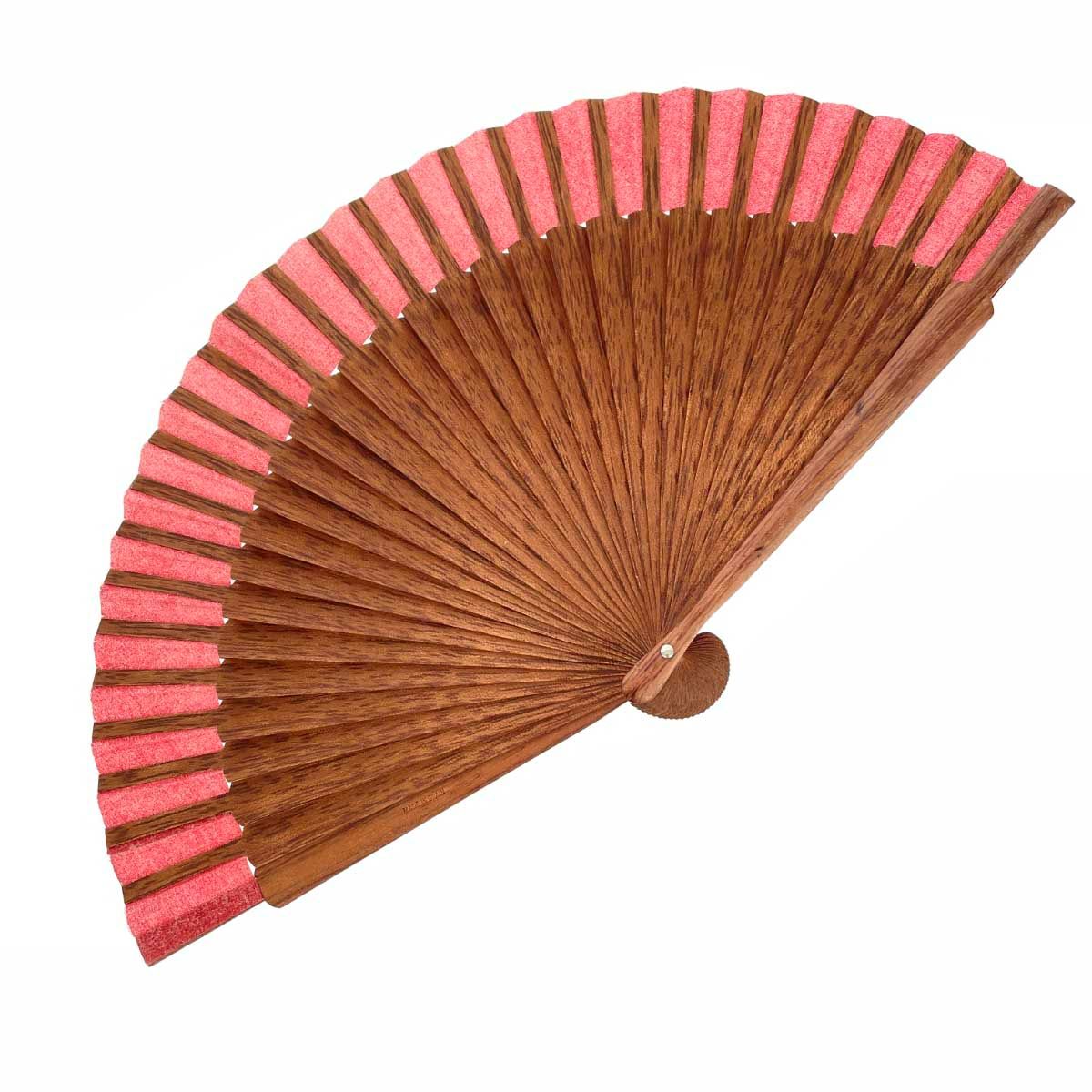 LOEWE ロエベ 扇子 ヴィンテージ ウッド ブラウン レッド レディース