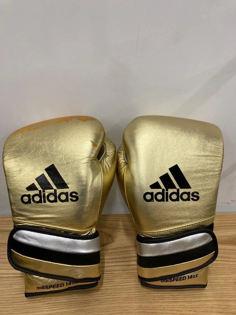 adidas adiSPEED 14oz ゴールド ボクシンググローブ - メルカリ