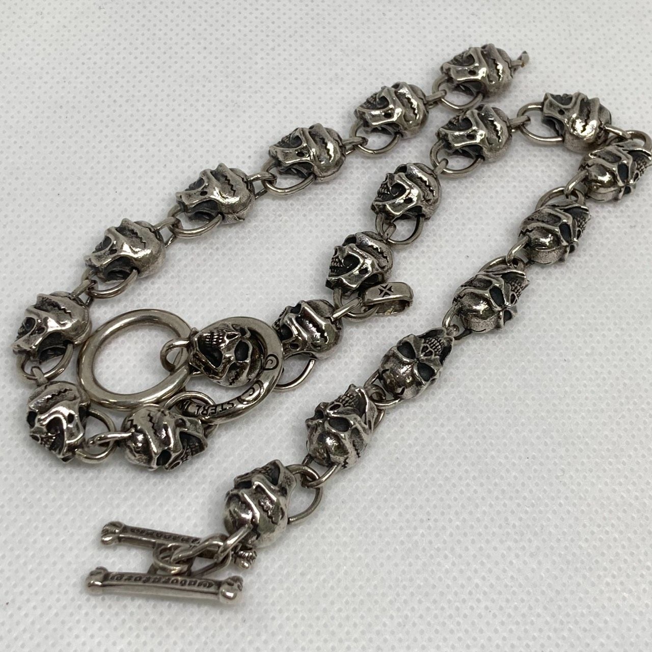 925 シルバー ドクロ ブレスレット