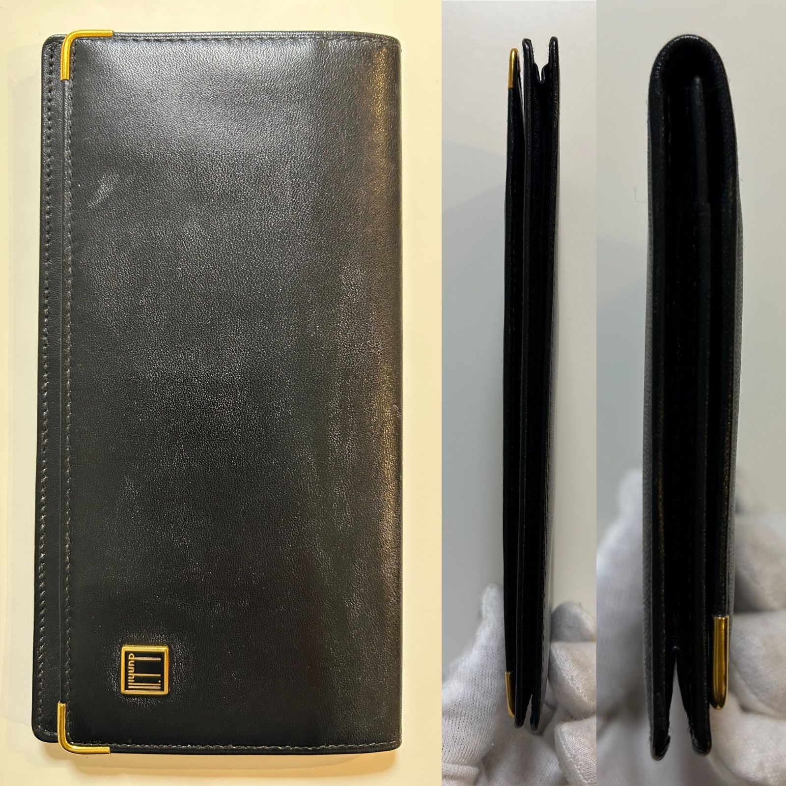 ダンヒルdunhill札入れ ロングウォレット フラップ式二つ折り長財布 二