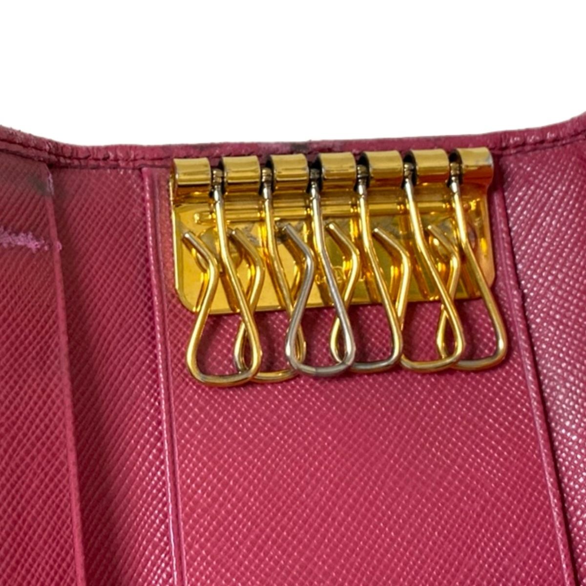 PRADA(プラダ) キーケース - 1M0222 ピンク 6連フック レザー - メルカリ