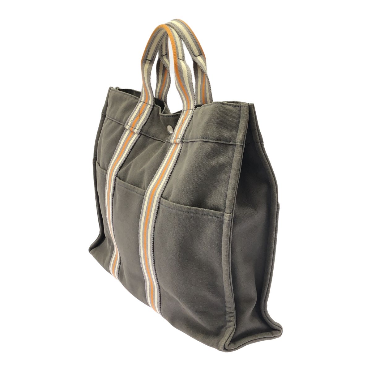 HERMES エルメス バッグ フールトゥ 銀座 GINZA 2001 グレー オレンジ トートバッグ 品 tsu