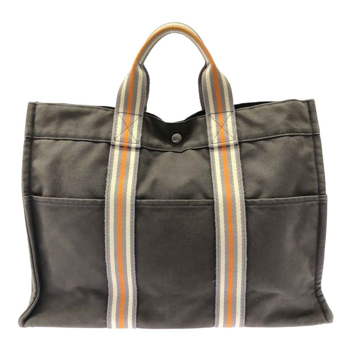 HERMES エルメス バッグ フールトゥ 銀座 GINZA 2001 グレー オレンジ トートバッグ 品 tsu