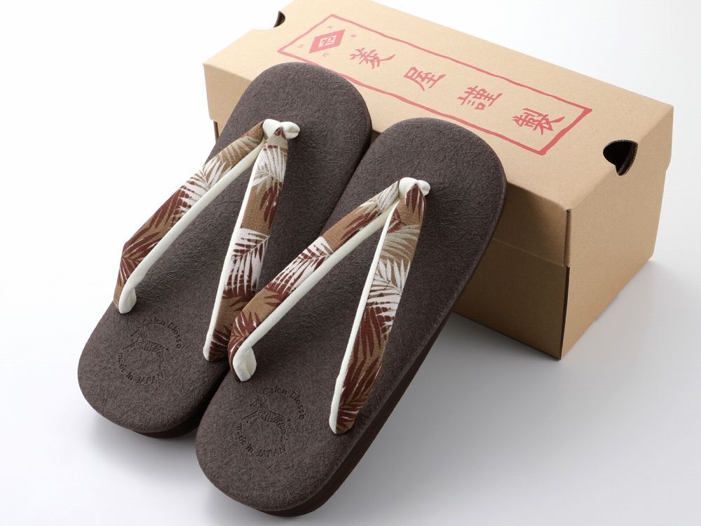 紳士用 菱屋謹製 カレンブロッソ ソフト鼻緒 メンズ カフェ草履 Ｌサイズ ブラウン系 st-118-１０