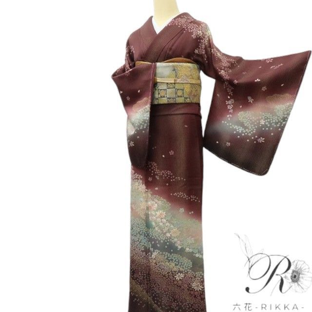 六花-RIKKA- 新品 正絹 刺繍 絞り 仕付け糸付 トールサイズ 桜 訪問着
