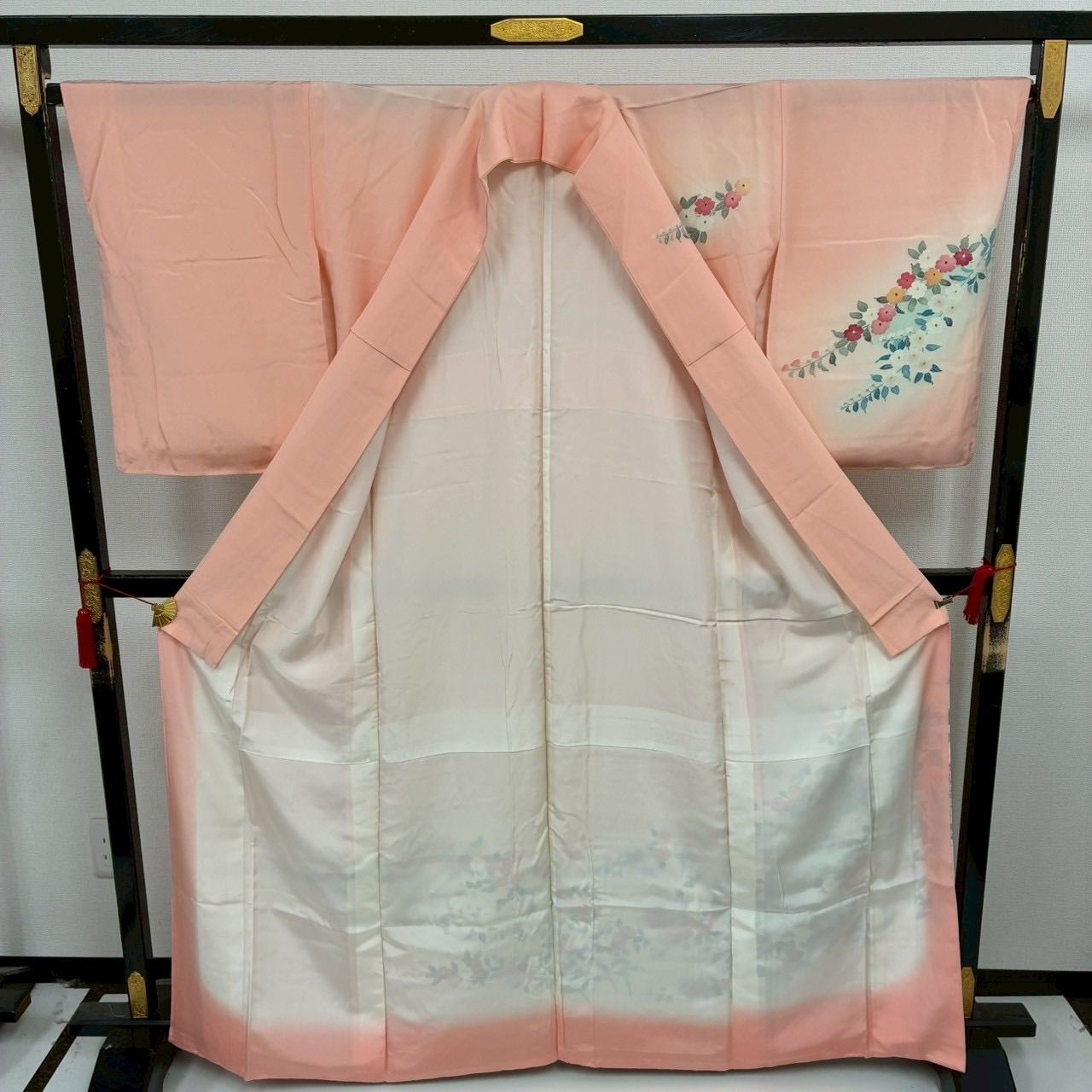 付下げ 加賀調友禅 作家物 裄66 上品な染め 紋無し 訪問着 正絹 着物