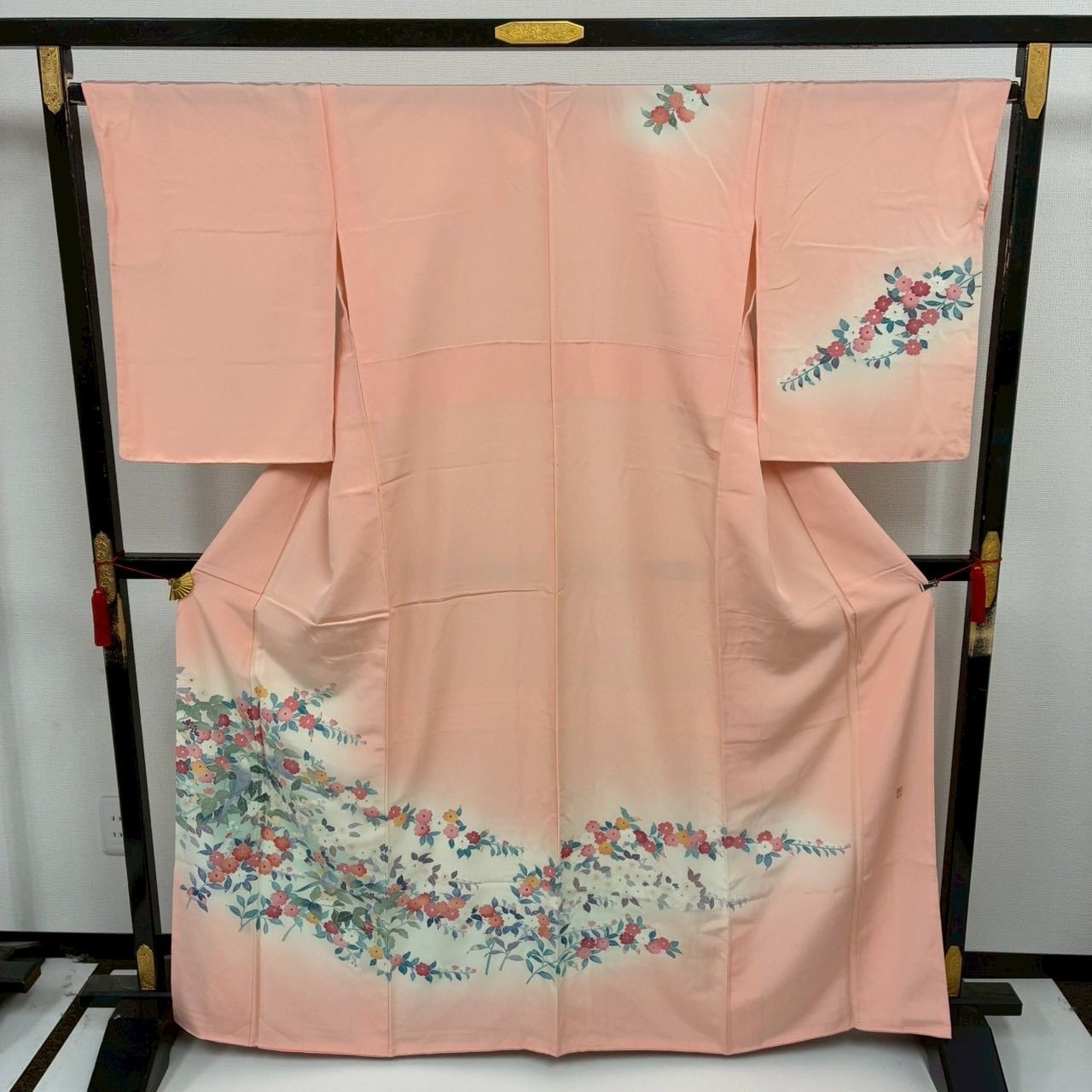 付下げ 加賀調友禅 作家物 裄66 上品な染め 紋無し 訪問着 正絹 着物