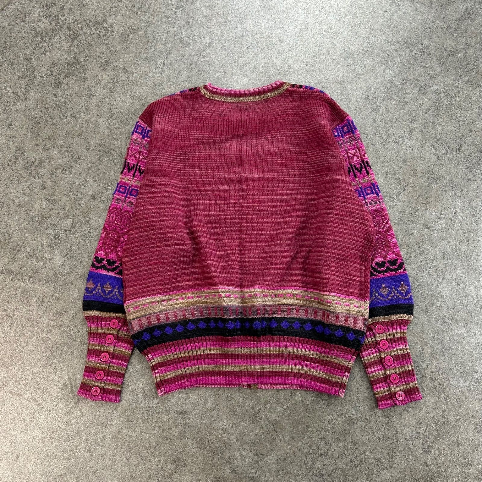 Vintage MORIOKA SACHIKO Crazy Pattern Design Cardigan モリオカ