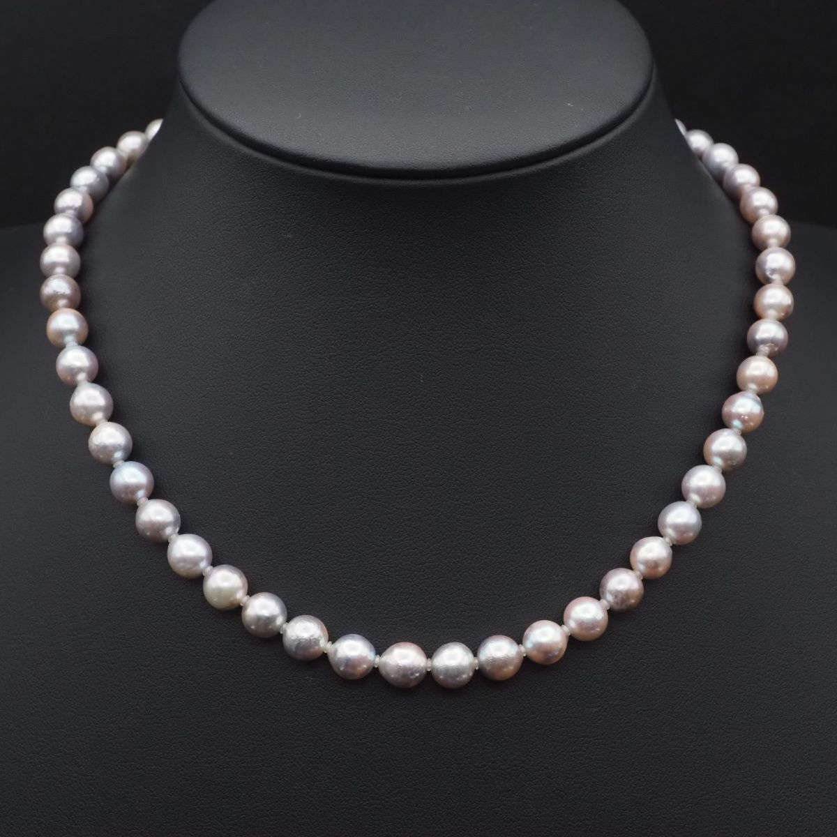 J465 あこや真珠 7.2mm珠 パール SILVER刻印 ネックレス デザイン