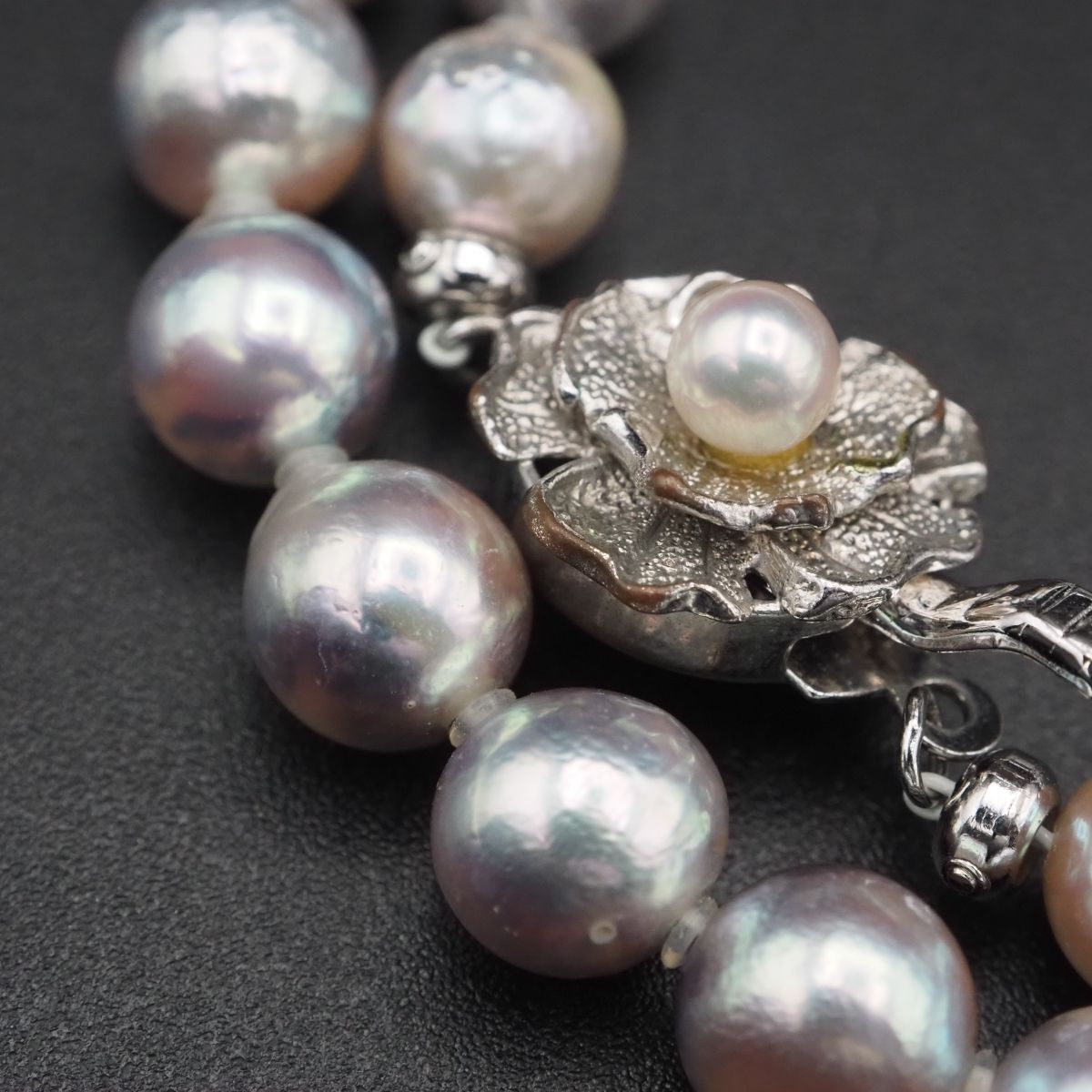 J465 あこや真珠 7.2mm珠 パール SILVER刻印 ネックレス デザイン