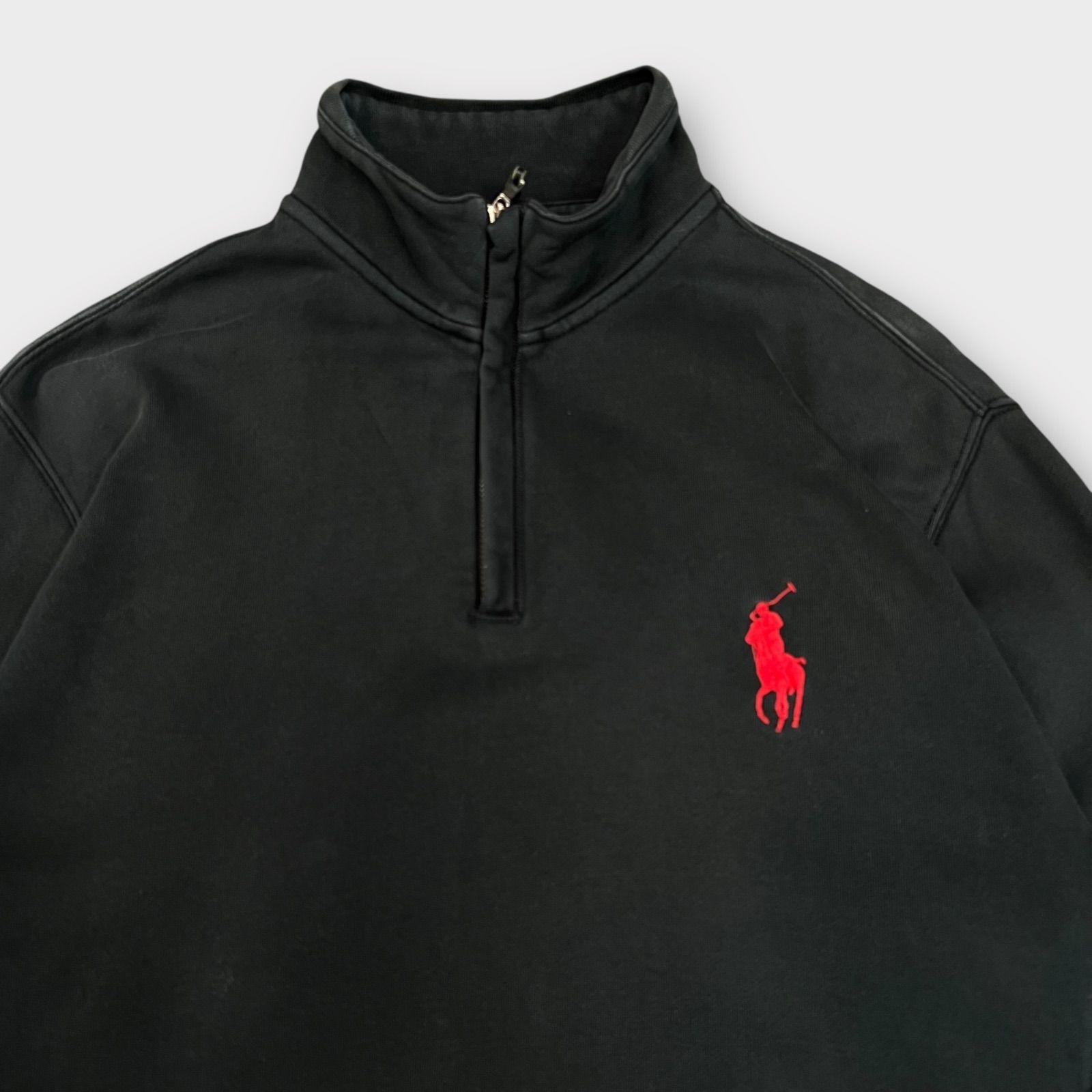 Polo By Ralph Lauren ビッグポニー ハーフジップスウェット ブラック