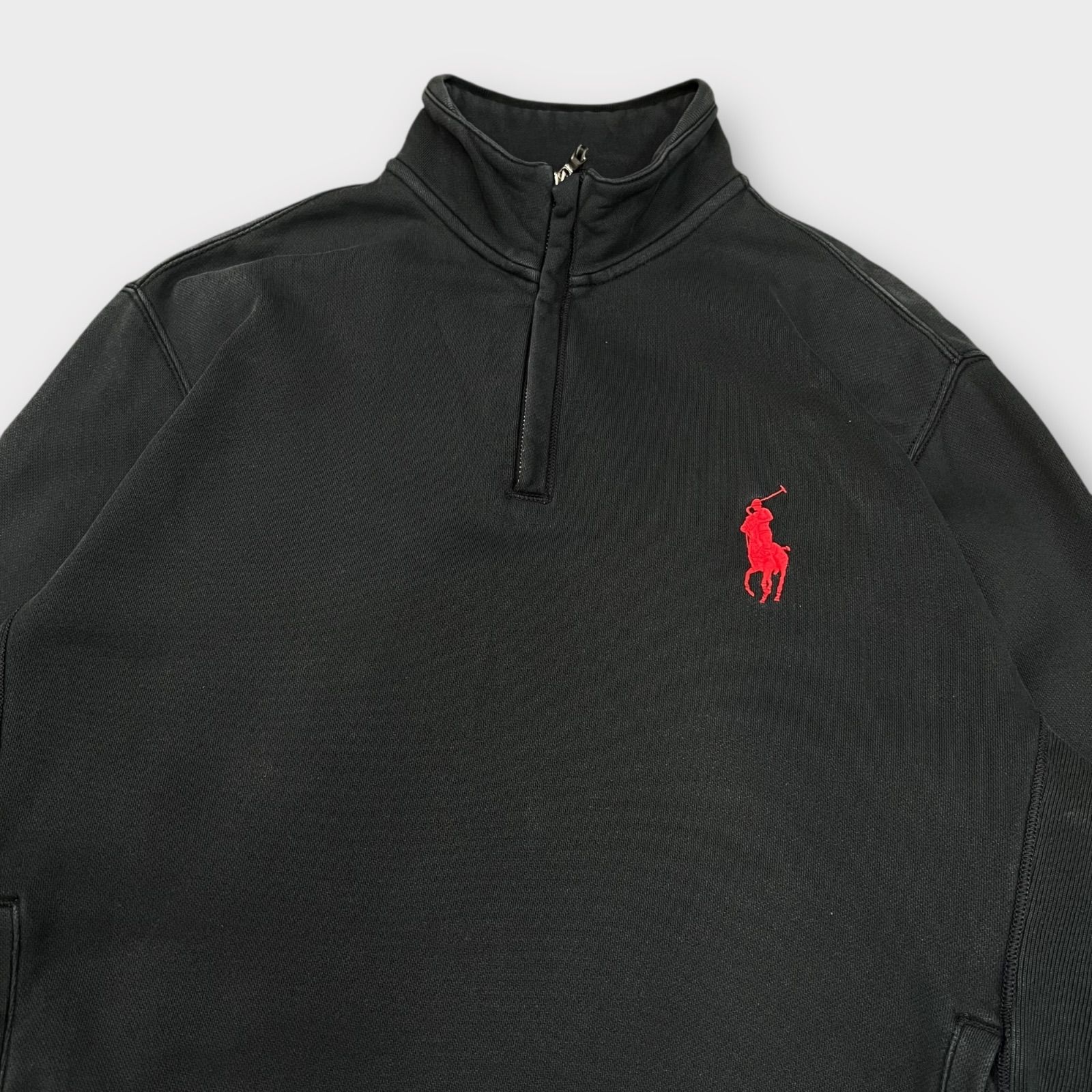 Polo By Ralph Lauren ビッグポニー ハーフジップスウェット ブラック