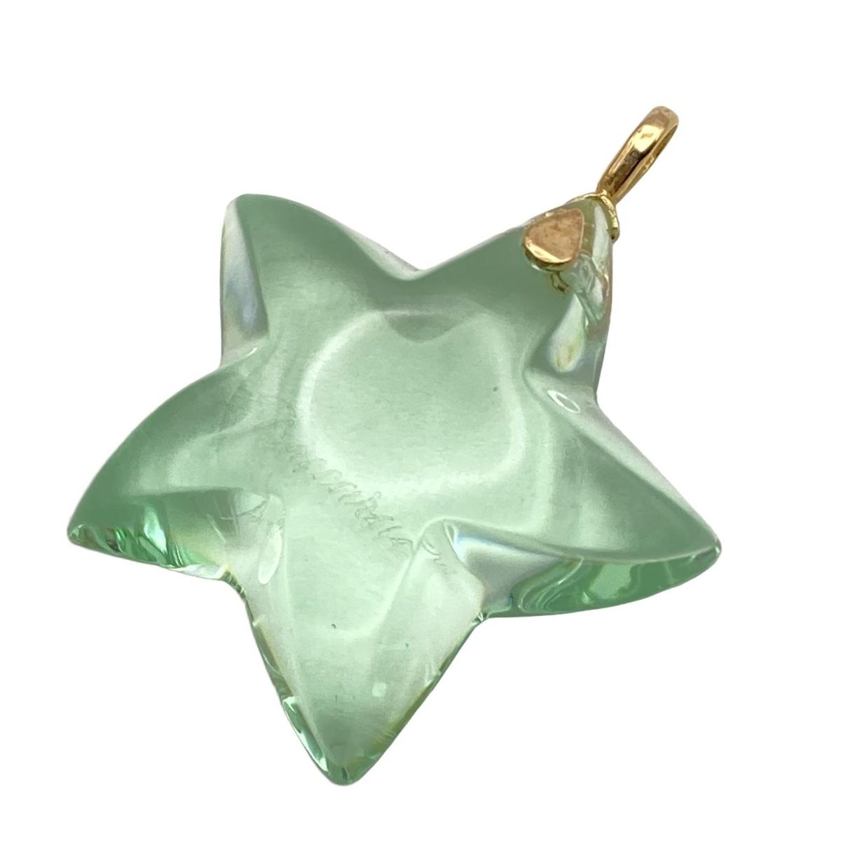 Baccarat(バカラ) ペンダントトップ美品 - K18YG×ライトグリーン