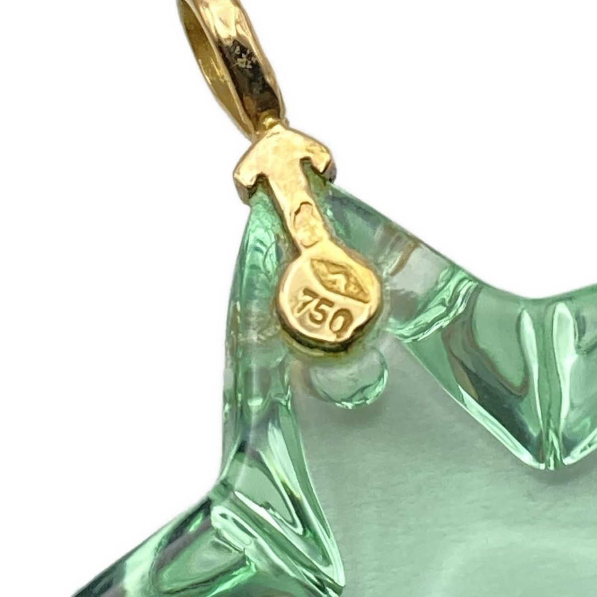 Baccarat(バカラ) ペンダントトップ美品 - K18YG×ライトグリーン