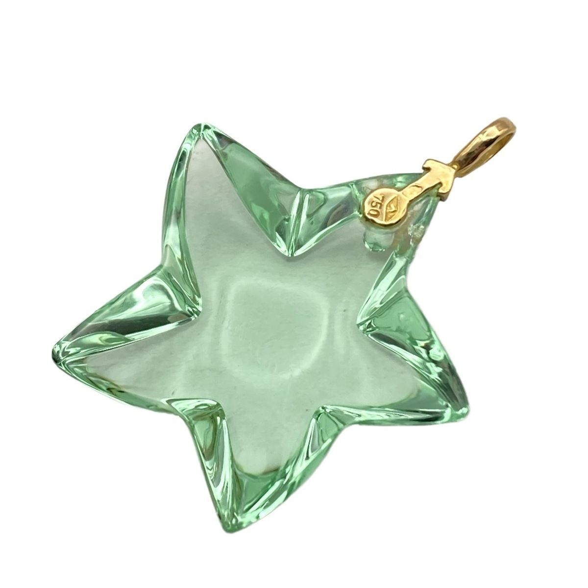 Baccarat(バカラ) ペンダントトップ美品 - K18YG×ライトグリーン