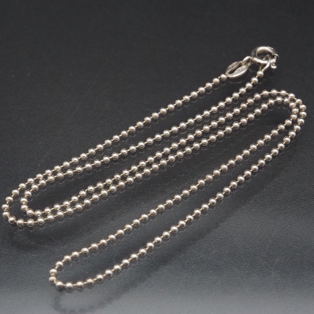 H799 ヴィンテージ 925 ITALY刻印 ネックレス ボールチェーン デザイン