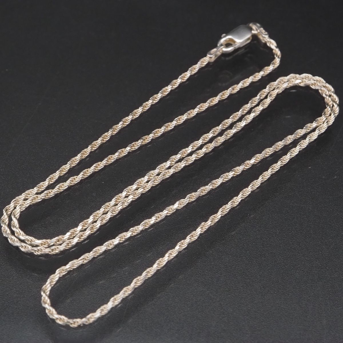 H913 ヴィンテージ 925 ITALY刻印 ネックレス スクリュー ロープ