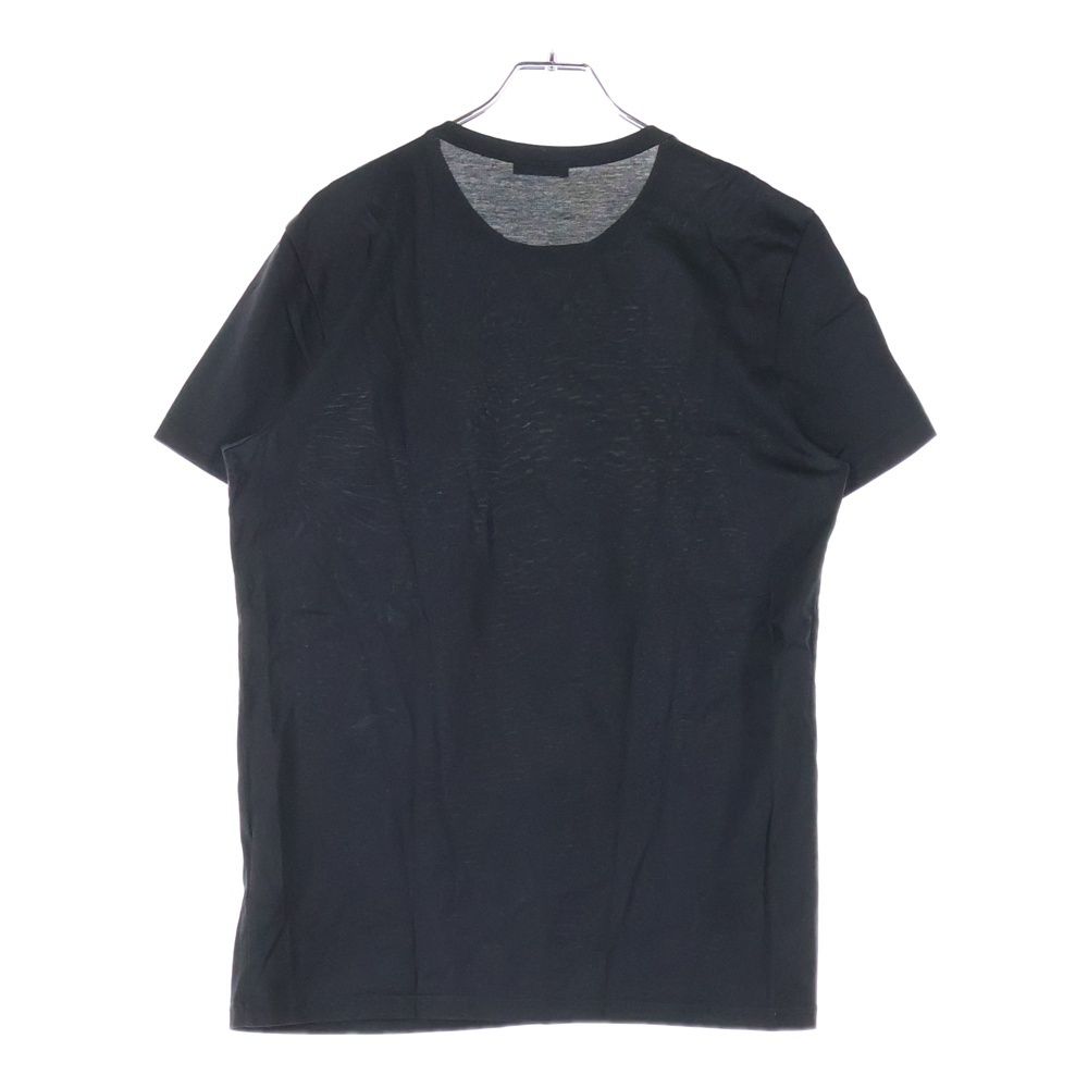 MONCLER (モンクレール) 19AW MAGLIA T-SHIRT フロントロゴ刺繍パッチ クルーネック 半袖Tシャツ カットソー ブラック E20918032500 8390Y
